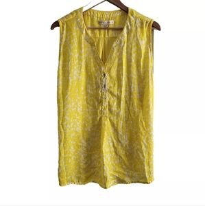 Women Hanna & Gracie Yellow Sleeveless Blouse V-neck Size XXL Casual Top